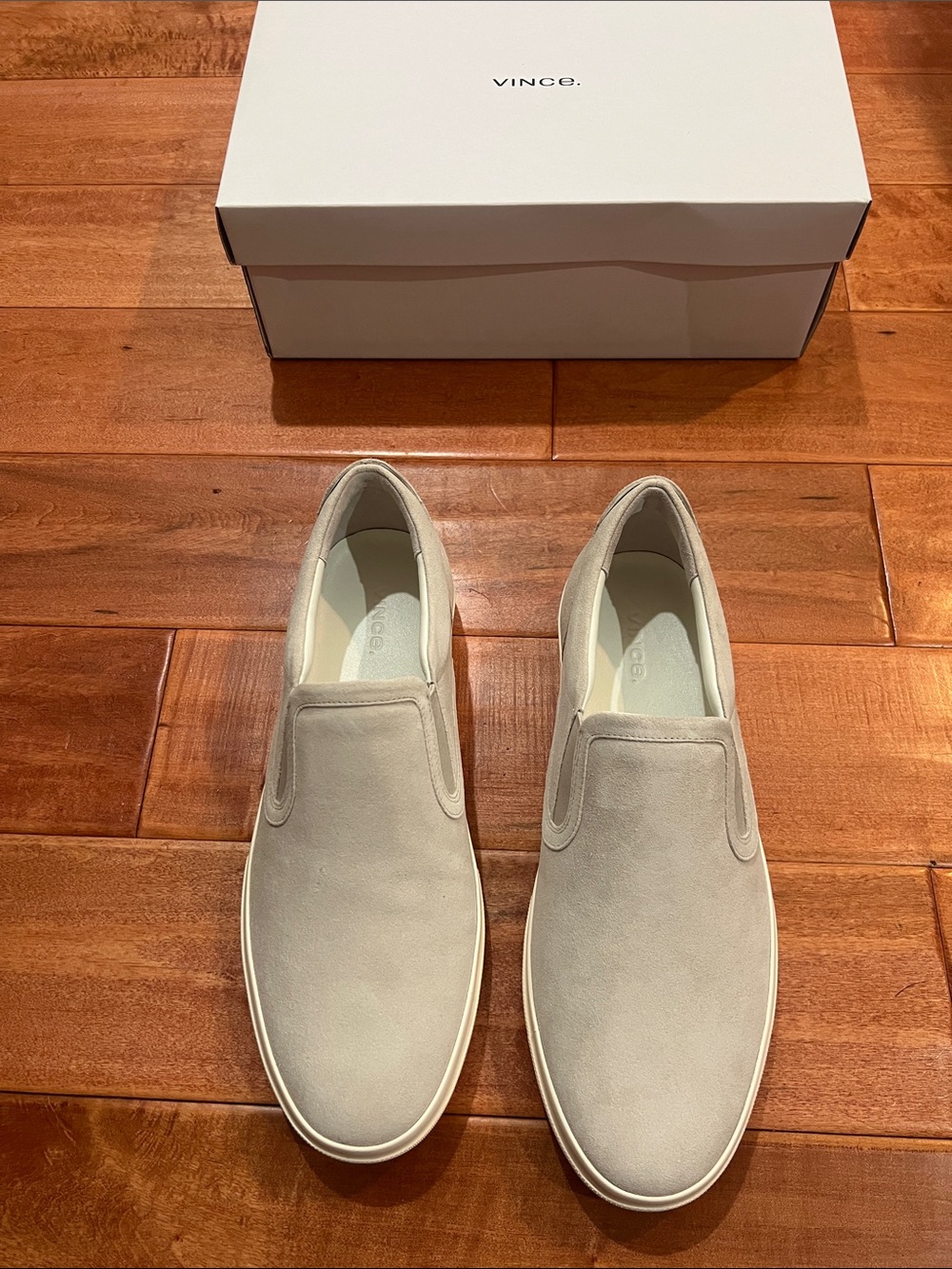 Vince Men's Slip-On Suede Loafers in Light Beige